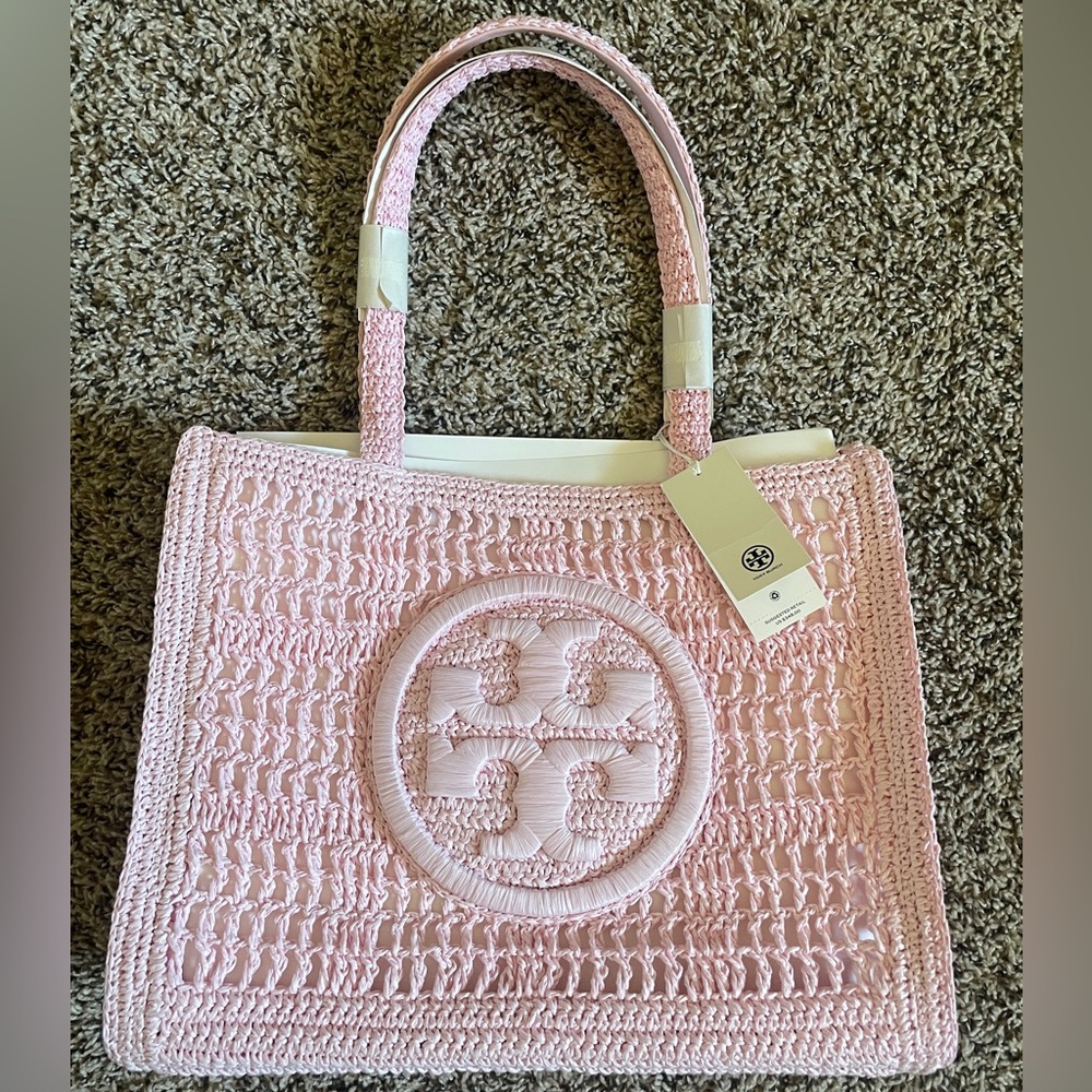 Tory Burch Ella Small Hand-Crocheted Tote in Rosette